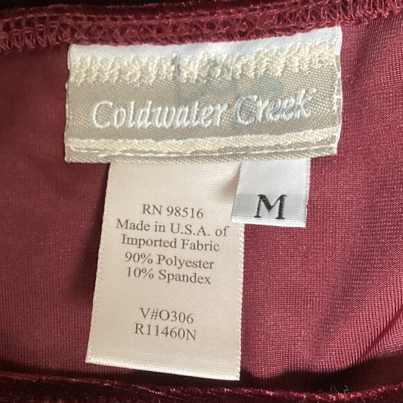 Coldwater Creek 2-Piece Set Velvet  Jacket & Cami Top M Burgundy Red 173G - Picture 9 of 10
